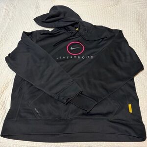 Nike Black Therma-FIT Livestrong Hoodie with Pink Accent